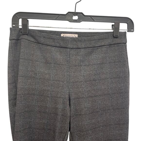 Nanette Lepore Womens Medium Black Gray Plaid Rayon Blend Pull On Pants - Picture 2 of 6